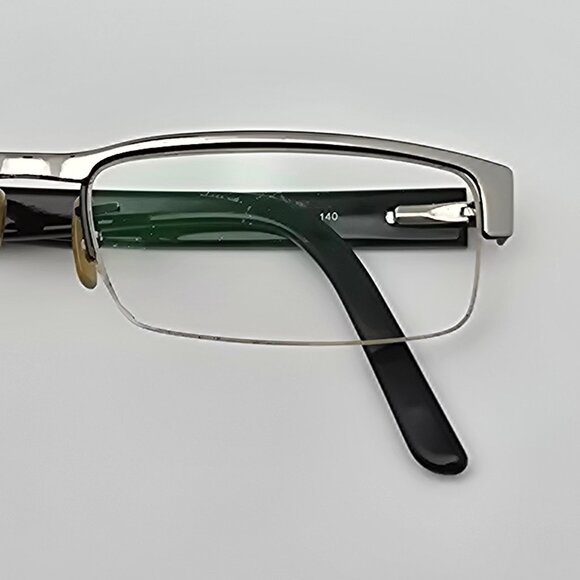 *SOLD* Ray-Ban RB6182 2509 Silver on Black Semi-Rimless Eyeglasses Frame w/ Case - Picture 12 of 15
